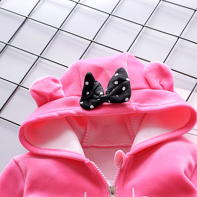 Eboo Pink Hooded Winter Tracksuit Set – Cozy Fleece Jacket & Pants