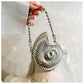 Eboo Luxury Nautilus Shell Metal Clutch Bag for Women – Elegant Evening Party Crossbody Purse with Chain Strap