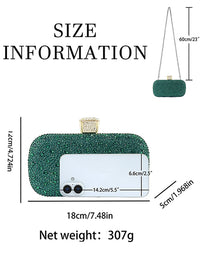 Eboo Luxury Crystal Box Clutch for Women Ã¢?? Rhinestone Evening Party Handbag