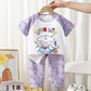 Eboo Kids Cartoon Bunny Print Summer T-Shirt & Leggings Set Unisex