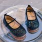 Eboo  Girls Glitter Princess Ballet Flats Shoes Ballerina Dress Shoes for Wedding Party