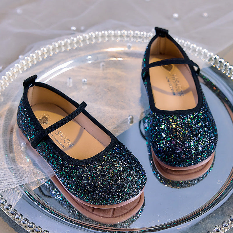Eboo  Girls Glitter Princess Ballet Flats Shoes Ballerina Dress Shoes for Wedding Party