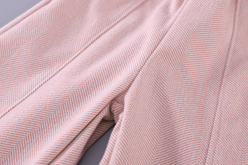 Eboo Children's Korean Style Set Round Neck Coat & Straight Leg Pants