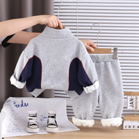 Eboo Boys Grey Colorblock Winter Co-Ord Set