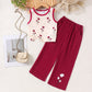 Eboo Baby Girls Floral Sleeveless Top & Wide Leg Pants 2-Piece Summer Outfit Set – Soft Casual Dress