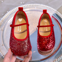 Eboo  Girls Glitter Princess Ballet Flats Shoes Ballerina Dress Shoes for Wedding Party