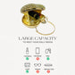 Eboo Luxury Crystal Evening Clutch Bag for Women – Rhinestone Party Handbag with Gold Ring Handle