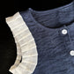 Eboo Baby Girls Denim Blue Pleated Ruffle Sleeveless Top & Wide Leg Pants Co-Ord Set
