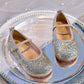 Eboo  Girls Glitter Princess Ballet Flats Shoes Ballerina Dress Shoes for Wedding Party