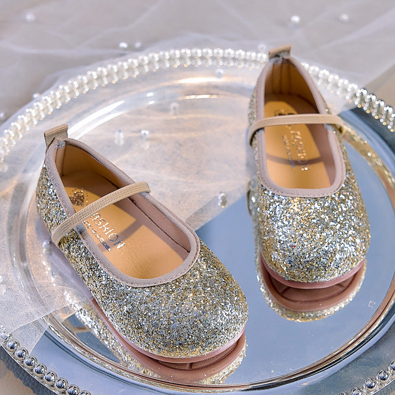 Eboo  Girls Glitter Princess Ballet Flats Shoes Ballerina Dress Shoes for Wedding Party