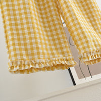 Eboo Baby Girls Checkered Sleeveless Frill Top & Wide Leg Pants Co-Ord Set