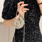 Eboo Luxury Nautilus Shell Metal Clutch Bag for Women – Elegant Evening Party Crossbody Purse with Chain Strap