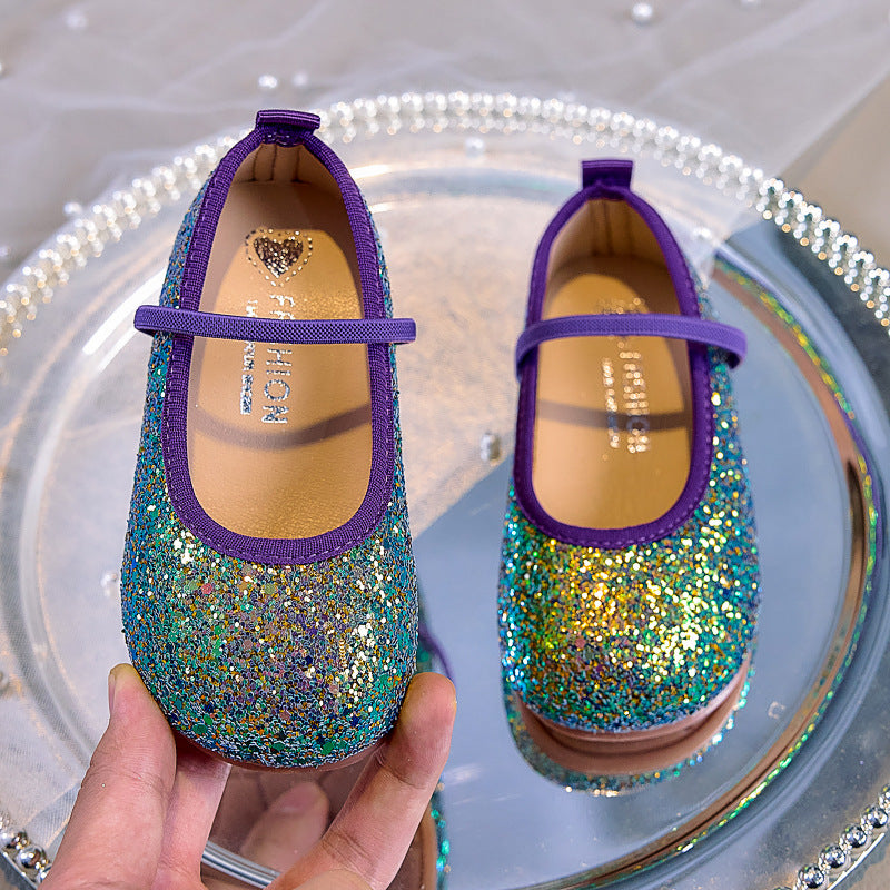 Eboo  Girls Glitter Princess Ballet Flats Shoes Ballerina Dress Shoes for Wedding Party