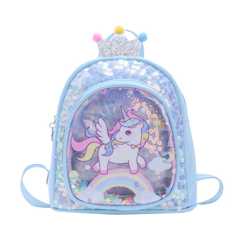 Eboo Cute Glitter Crown Unicorn Kids Backpack Ã¢?? Sparkling Sequin Mini School Bag