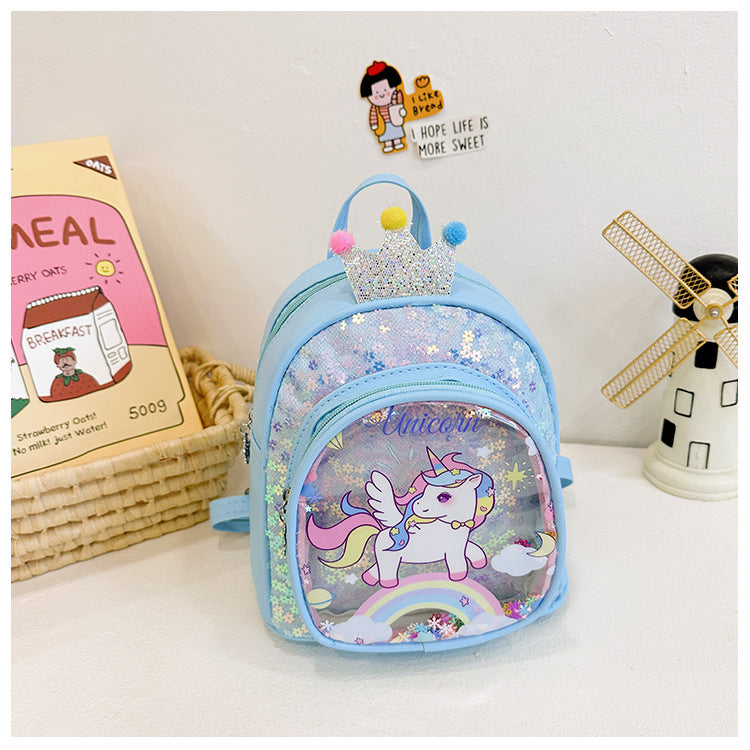 Eboo Cute Glitter Crown Unicorn Kids Backpack Ã¢?? Sparkling Sequin Mini School Bag