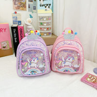 Eboo Cute Glitter Crown Unicorn Kids Backpack Ã¢?? Sparkling Sequin Mini School Bag