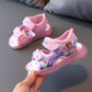 Baby Girl Sandals Cartoon Princess Print Children LED Light Up Sandals