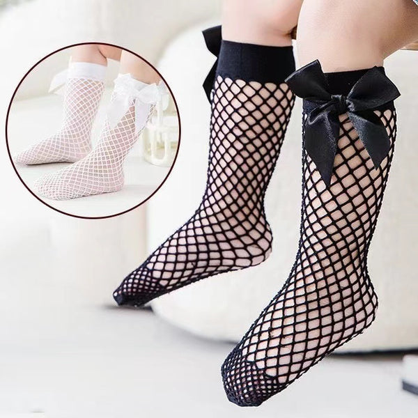 Eboo Big Bow Mesh Socks for Baby Girls