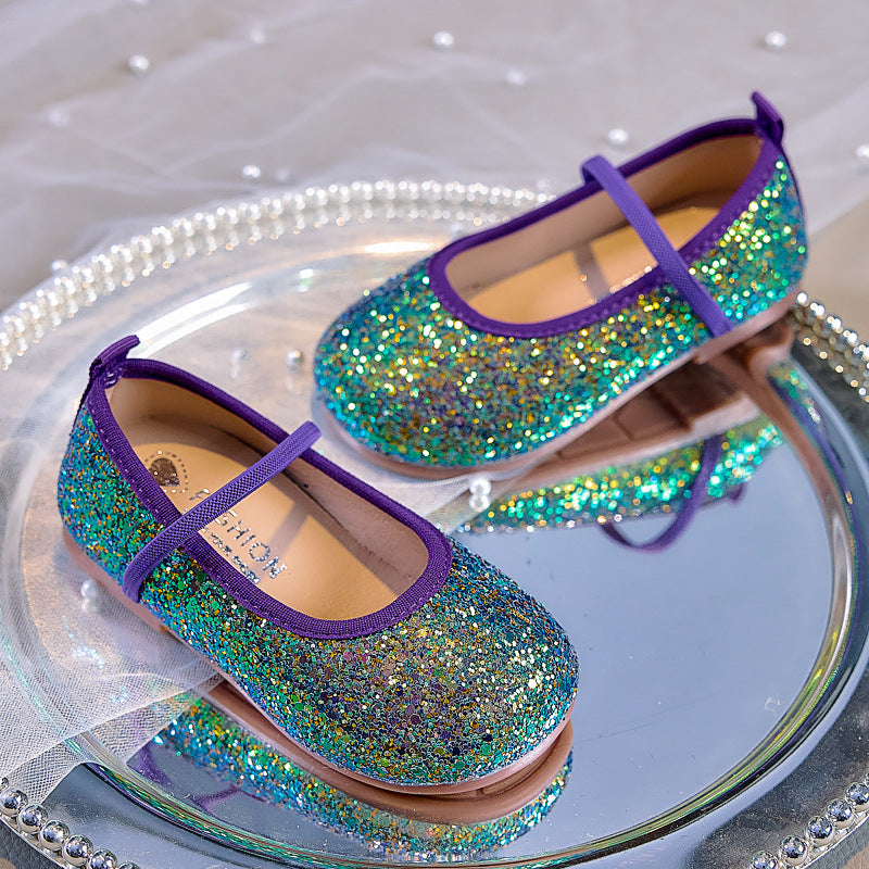 Eboo  Girls Glitter Princess Ballet Flats Shoes Ballerina Dress Shoes for Wedding Party