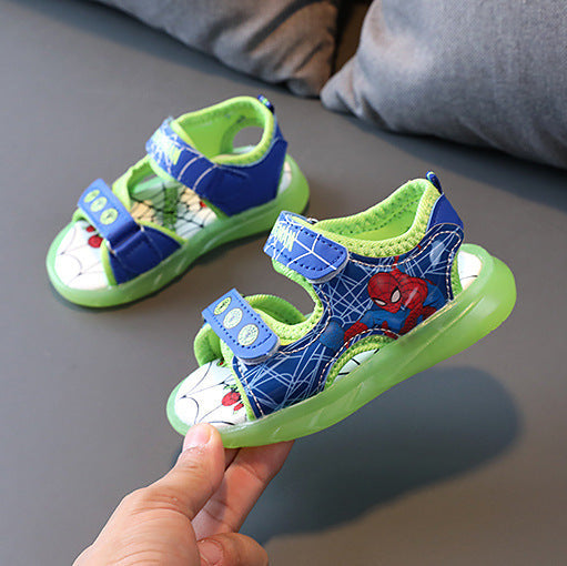 Kids LED Light-Up Skids Sandals | Kids Spider-Man Sandals