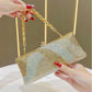 Eboo Luxury Wave Crystal Clutch Bag for Women – Designer Rhinestone Evening Party Handbag