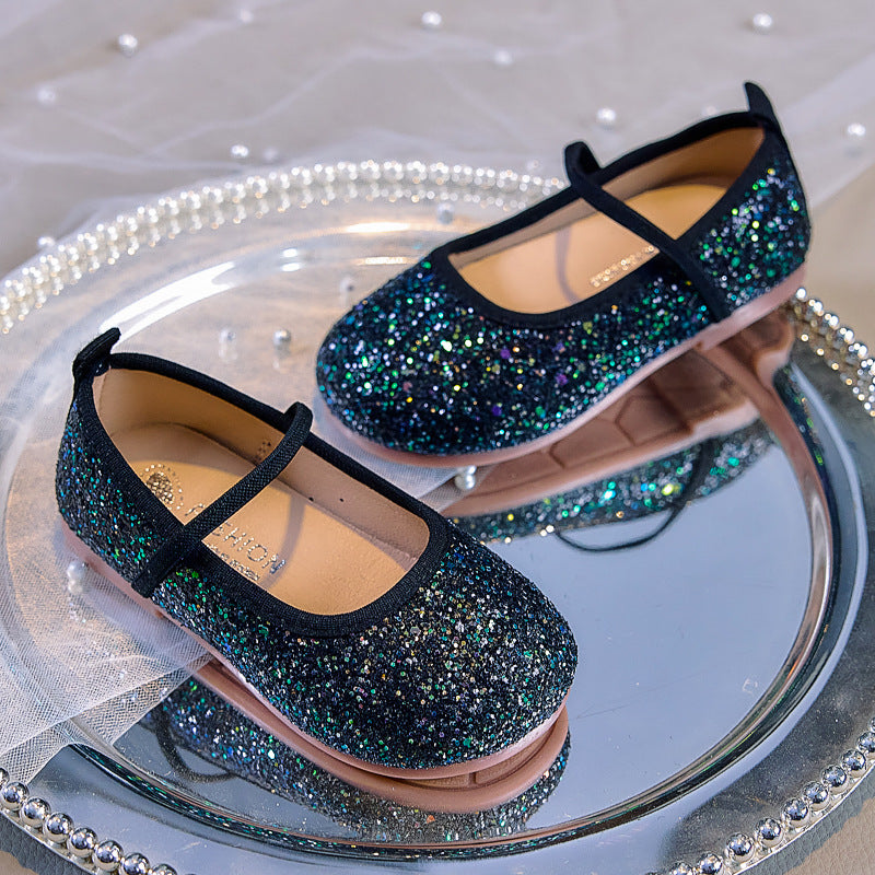 Eboo  Girls Glitter Princess Ballet Flats Shoes Ballerina Dress Shoes for Wedding Party