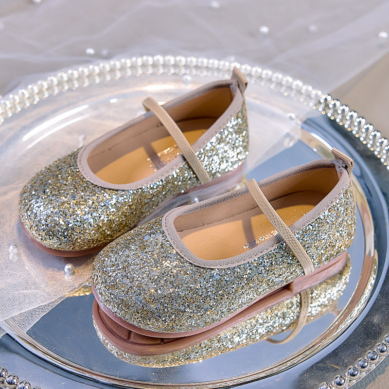 Eboo  Girls Glitter Princess Ballet Flats Shoes Ballerina Dress Shoes for Wedding Party