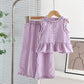 Eboo Baby Girls Checkered Sleeveless Frill Top & Wide Leg Pants Co-Ord Set