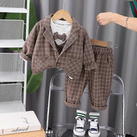 Eboo Baby Boy Plaid Formal Suit Set – 4-Piece Gentleman Outfit With Bowtie