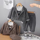 Eboo Baby Boy Plaid Formal Suit Set – 4-Piece Gentleman Outfit With Bowtie