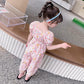 Eboo Toddler Kids Little Girls Summer Outfits Floral Ruffle Crop Top Shirt + High Waist Pants 2 PCS Clothes Set 4-6T