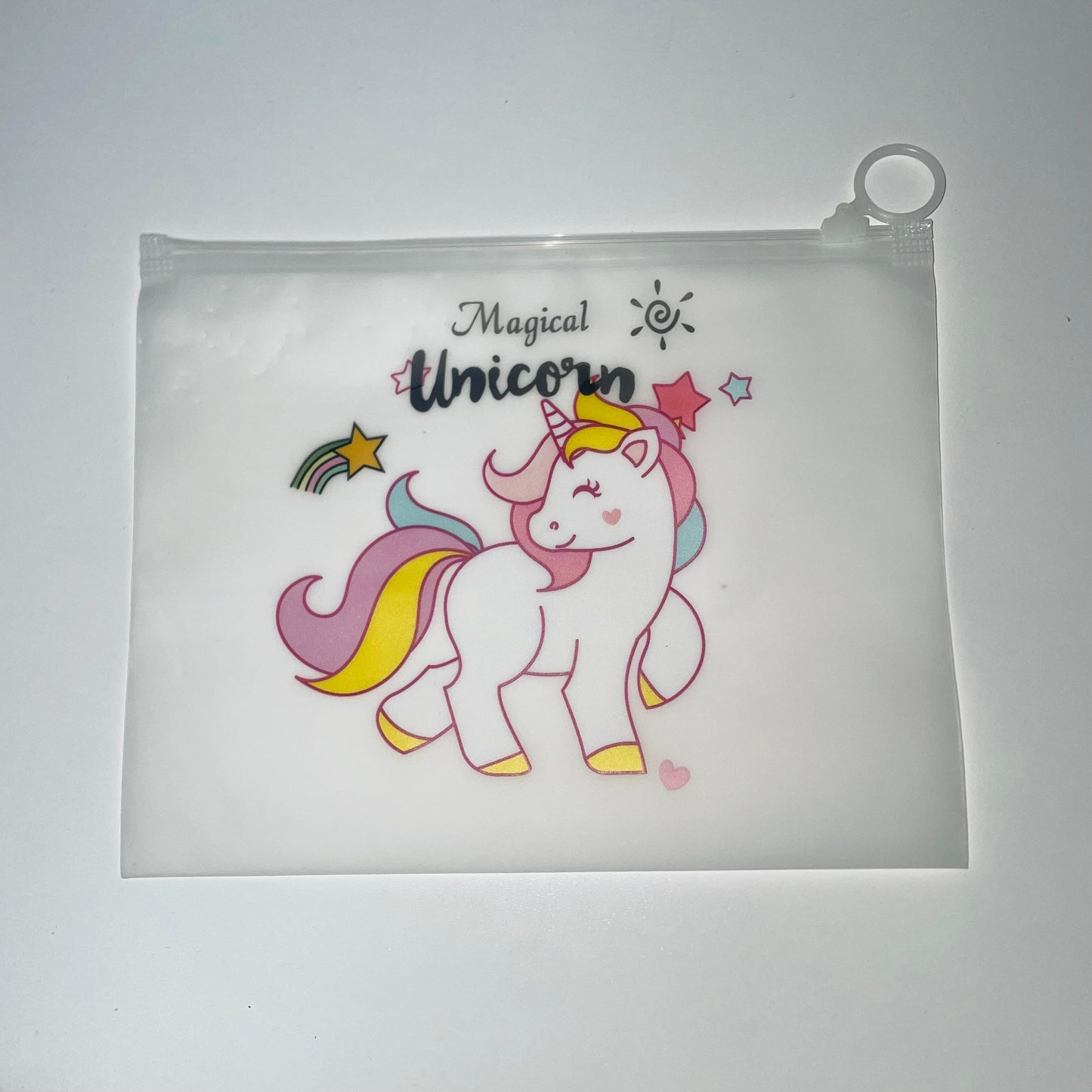 Eboo Korean Translucent Unicorn Cute Girl Pencil Case Stationery Bag Creative Storage File Bag Office Stationery Desk Organizer