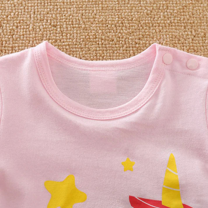Adorable Unicorn Pink Girl Romper