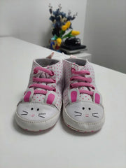Baby Girl’s Bunny Canvas Sneakers with Pink Laces