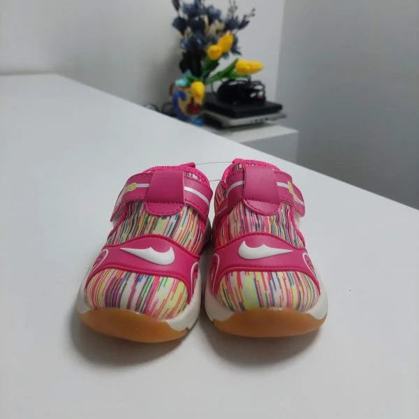 Eboo Pink & White Striped Infant Sneakers