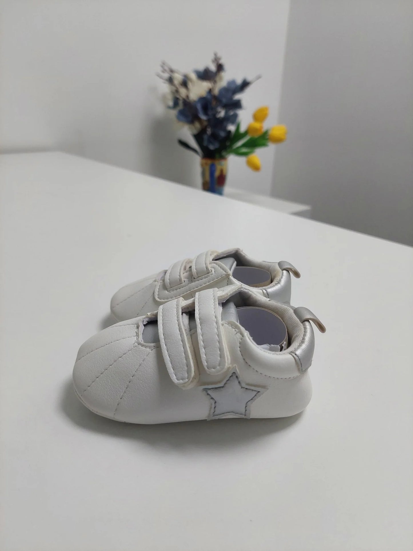 Baby Girl White Leather First Walker Shoes