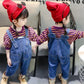Cute Cat Denim Overalls for Baby Girls