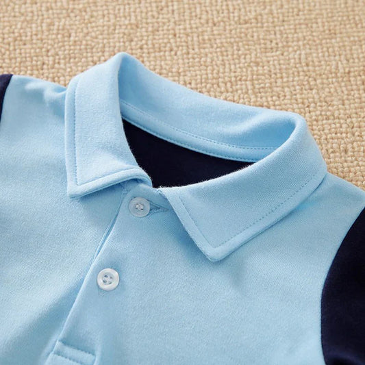 Eboo Blue Shades Polo Style Baby Romper