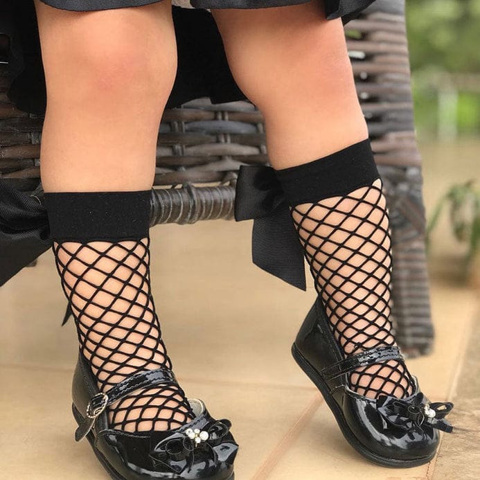 Eboo Big Bow Mesh Socks for Baby Girls - Cotton, Breathable