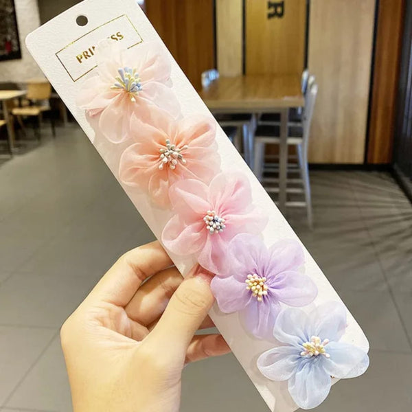 Cute Girls Hair Clips Net Yarn Bows Children Barrettes Hairpins Hair Accessories For Kids Flower Hair Clip Headwear