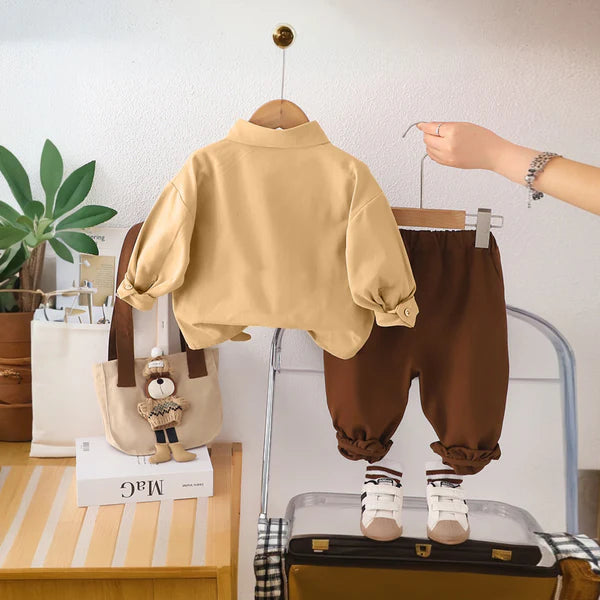 Eboo Kids Typographic Printed Shirt With Bag and Pants Set