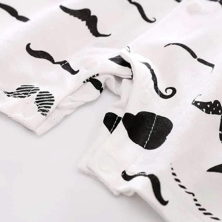 Eboo Baby Boy Mustache Print Romper  With Glasses