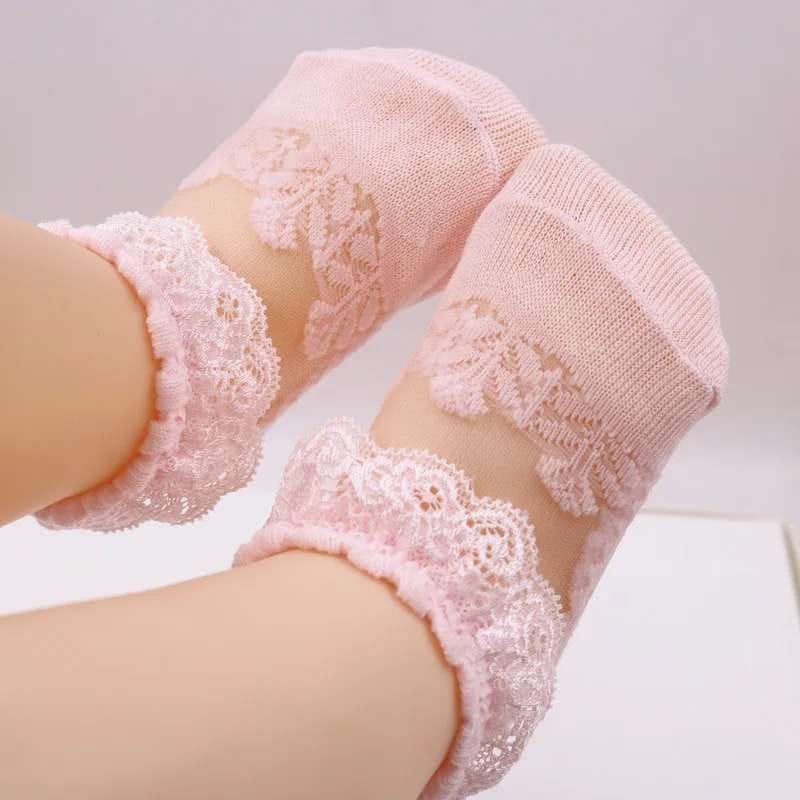 Eboo Baby Girls Lace Flower Ankle Socks