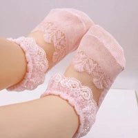 Eboo Baby Girls Lace Flower Ankle Socks