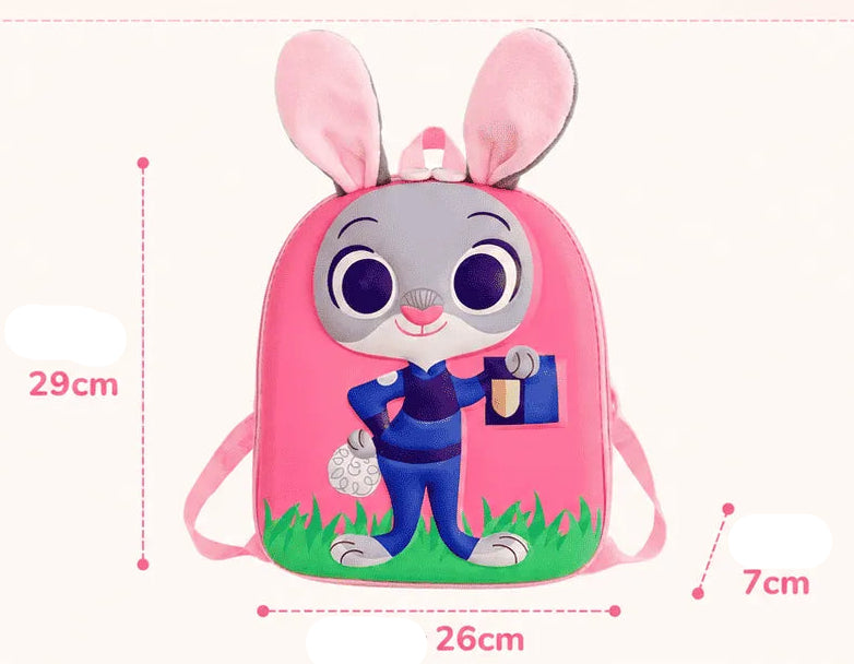 Eboo Cute 3D Bunny Officer Hard Shell Kids Backpack with Plush Ears