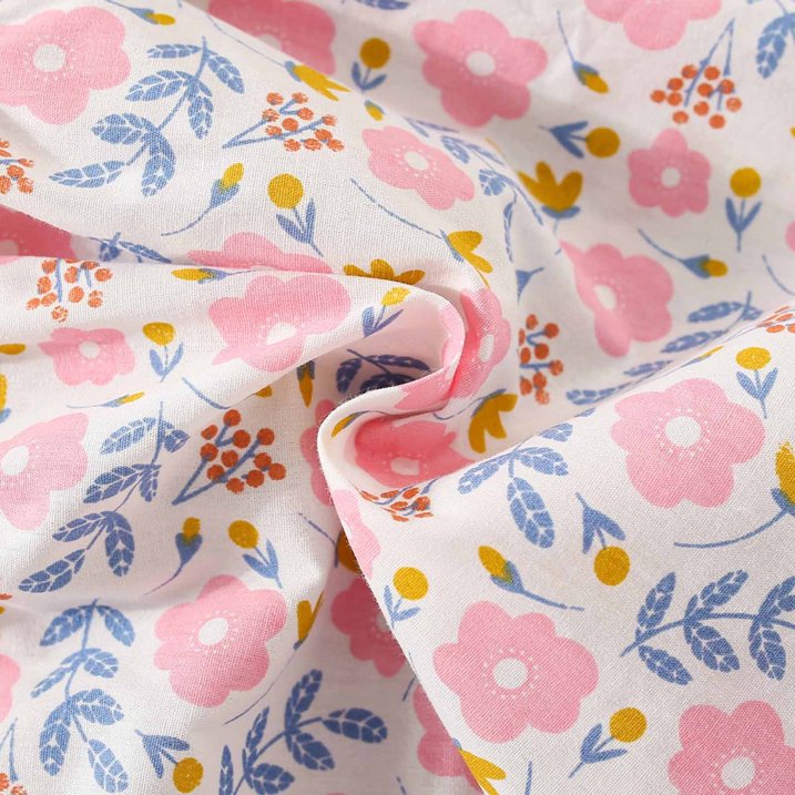 Eboo Baby Girl Summer Flower Printed Bowknot Dress (PINK).