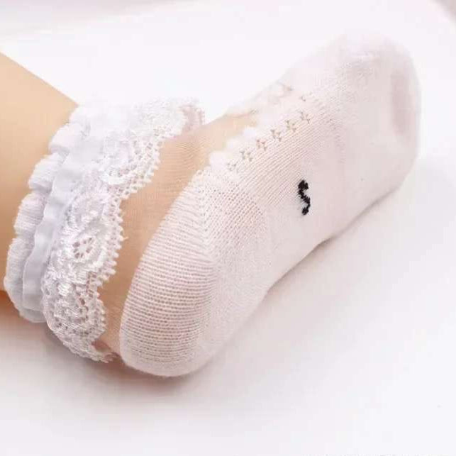 Eboo Baby Girls Lace Flower Ankle Socks