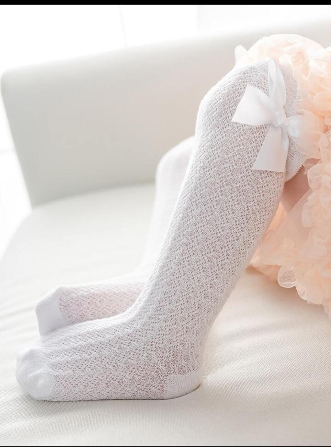 Eboo Baby Girl’s Lace Knee High Socks with Bow