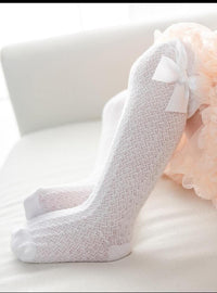 Eboo Baby Girl’s Lace Knee High Socks with Bow