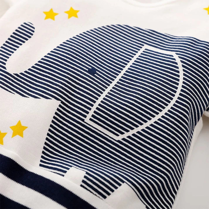 Eboo Baby Elephant Cartoon Stripe Rompers
